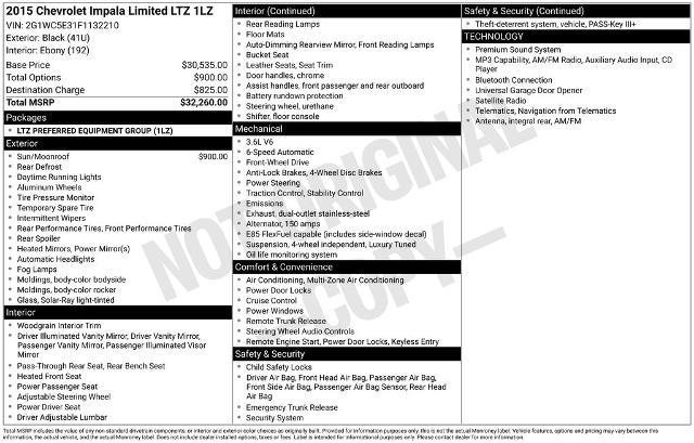 2015 Chevrolet Impala Limited LTZ Fleet — photo 1 of 12
