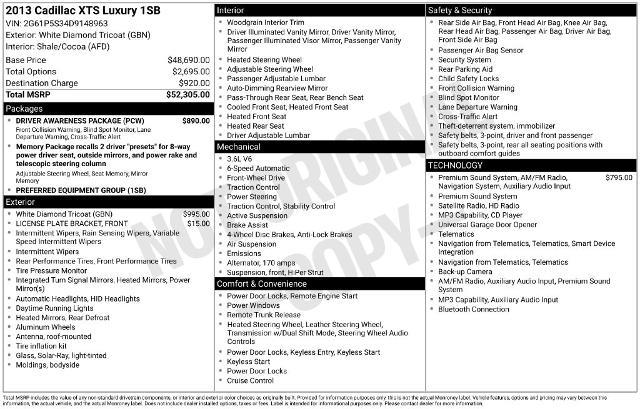 2013 Cadillac XTS - $10,600