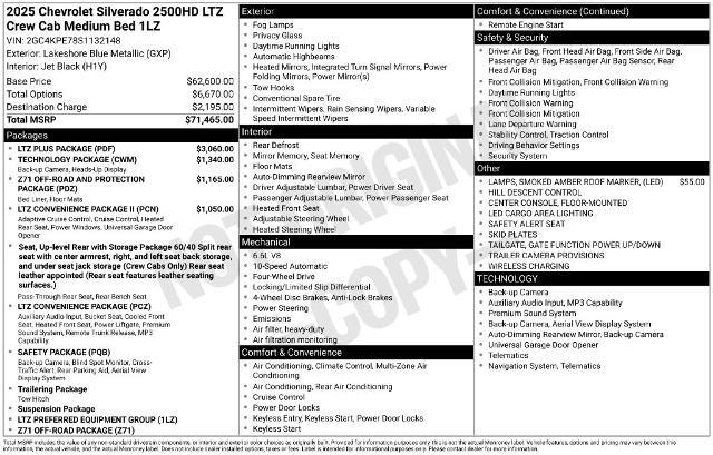 2025 Chevrolet Silverado Hd - $65,400