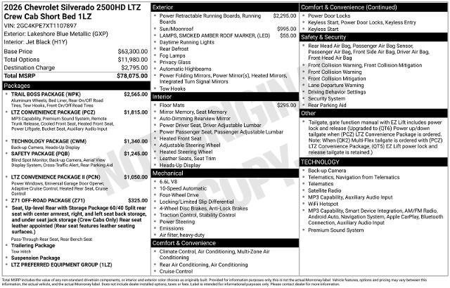 2026 Chevrolet Silverado Hd - $60,880