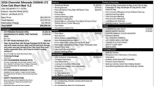 2026 Chevrolet Silverado 2500HD LTZ