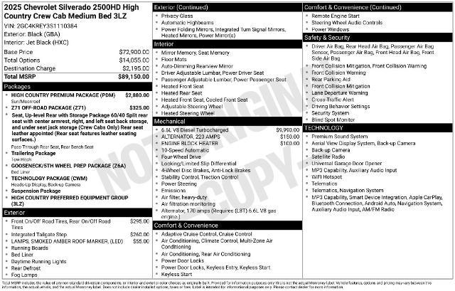 2025 Chevrolet Silverado Hd - $63,680