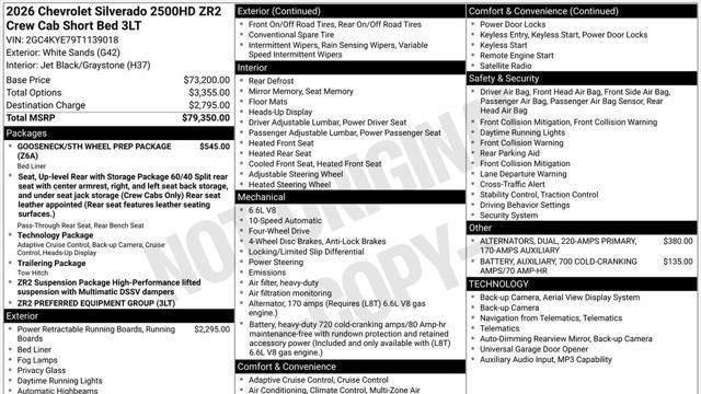 2026 Chevrolet Silverado 2500HD ZR2