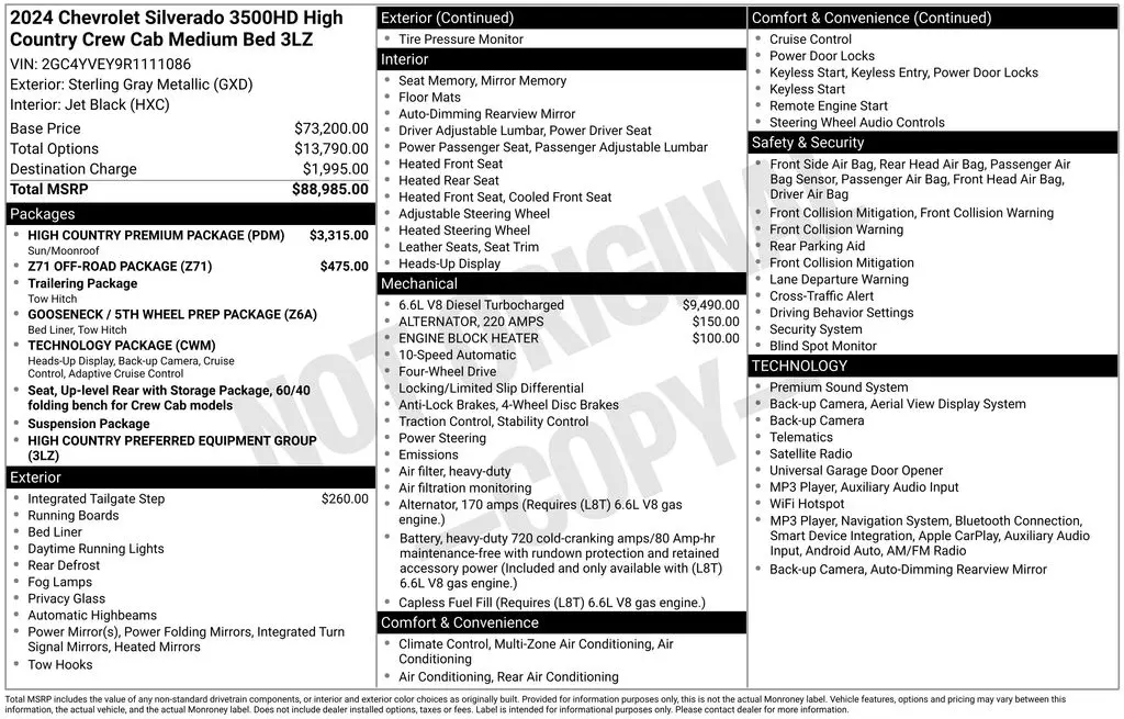 2024 Chevrolet Silverado Hd - $68,000