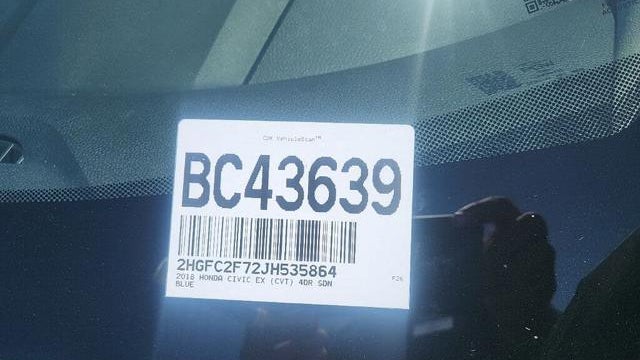 Preowned 2018 Honda Civic EX for Sale