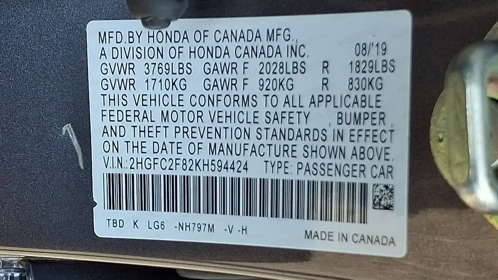2019 Honda Civic Sport