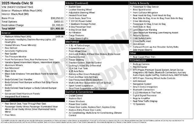 2025 Honda Civic - $27,388