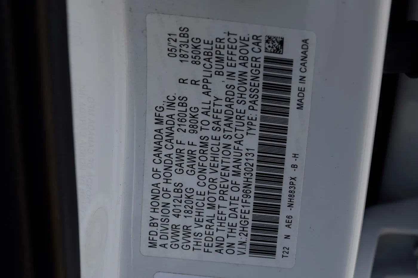 2022 Honda Civic - $23,125
