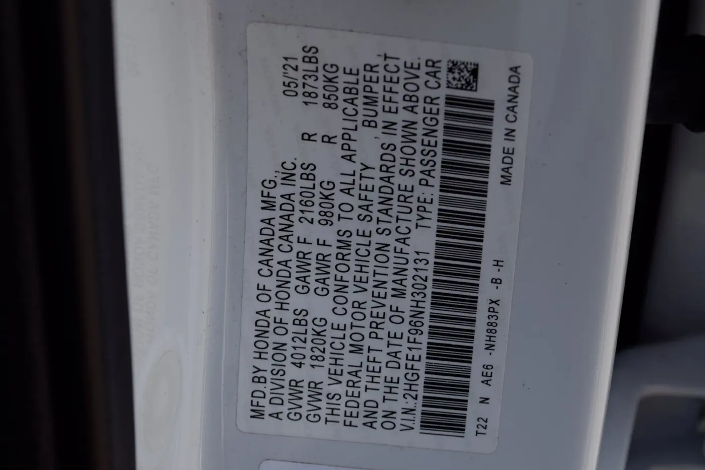 2022 Honda Civic - $23,125