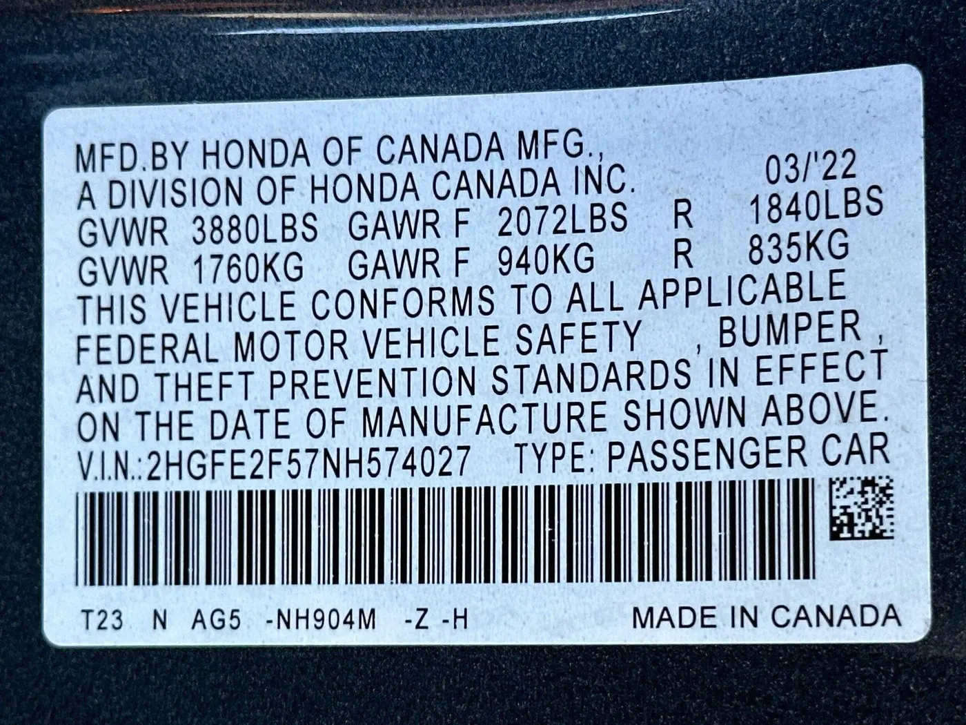2022 Honda Civic - $21,995