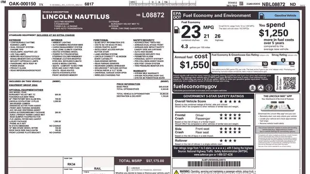 2022 Lincoln Nautilus Reserve