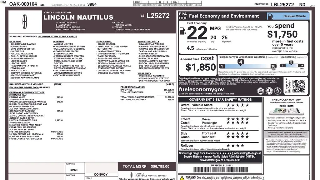 2020 Lincoln Nautilus Reserve