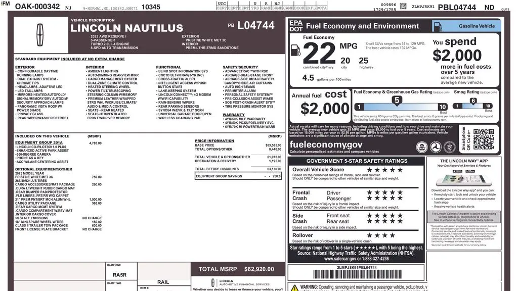 2023 Lincoln Nautilus Reserve
