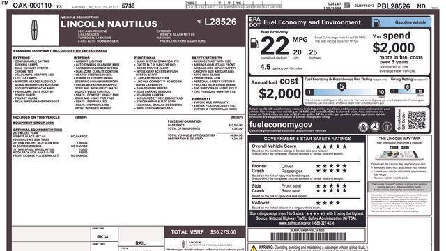 2023 Lincoln Nautilus Reserve