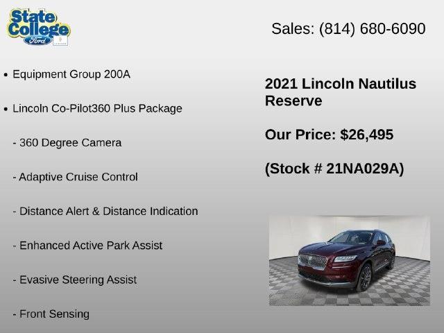 2021 Lincoln Nautilus - $26,495