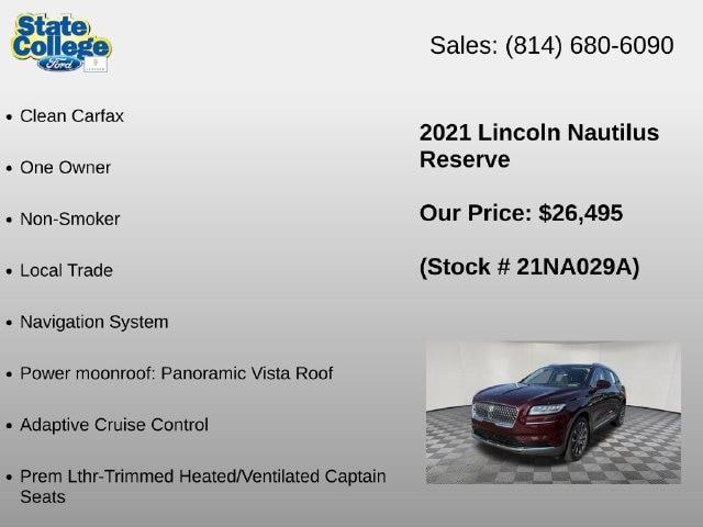 2021 Lincoln Nautilus - $26,495