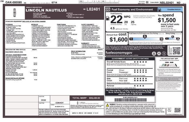 2022 Lincoln Nautilus - $24,488