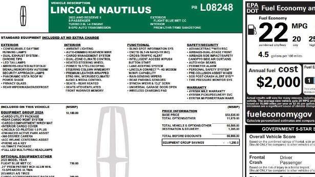 2023 Lincoln Nautilus Reserve