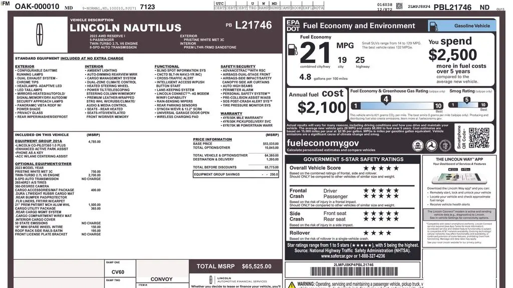 2023 Lincoln Nautilus Reserve