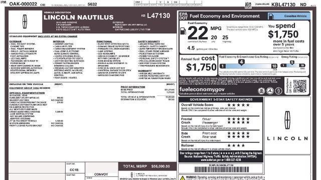 2019 Lincoln Nautilus Reserve
