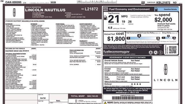2019 Lincoln Nautilus Reserve