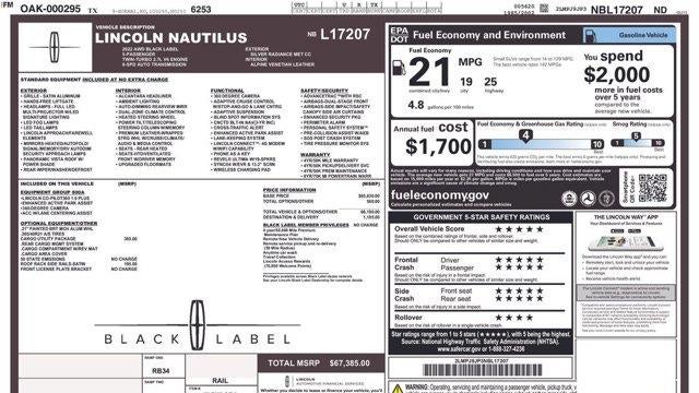 2022 Lincoln Nautilus Black Label