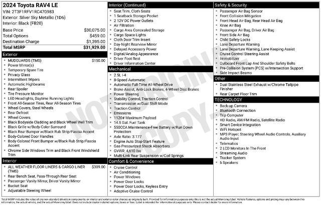 2024 Toyota RAV4 - $28,994