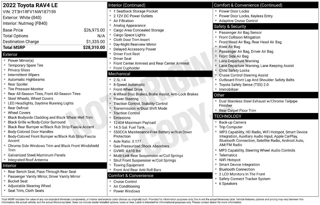 2022 Toyota RAV4 - $24,728