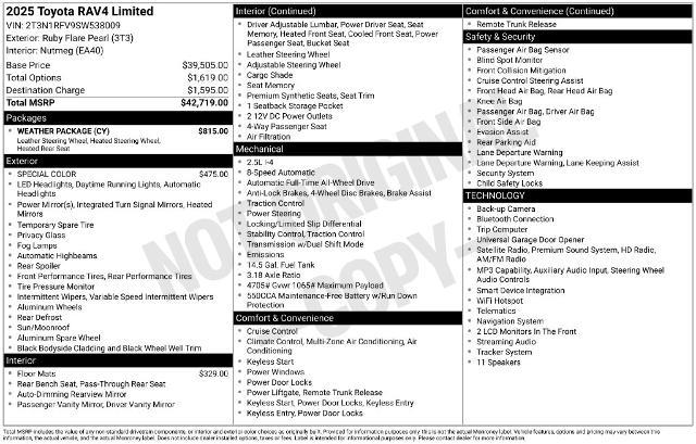 2025 Toyota RAV4 - $40,400