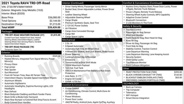 2021 Toyota RAV4 TRD Off-Road
