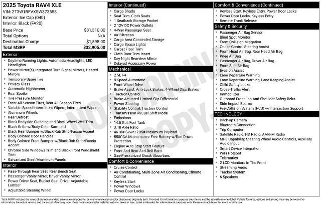 2025 Toyota RAV4 - $29,749