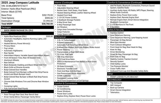 2025 Jeep Compass - $21,987