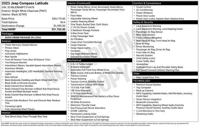 2023 Jeep Compass - $20,629
