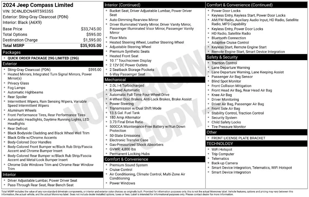 2024 Jeep Compass - $21,373