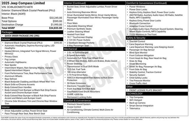 2025 Jeep Compass - $27,995