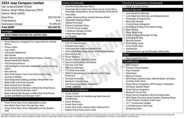 2024 Jeep Compass - $25,976