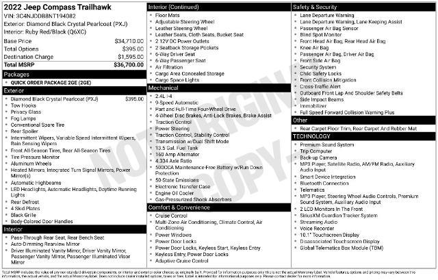 2022 Jeep Compass - $18,080