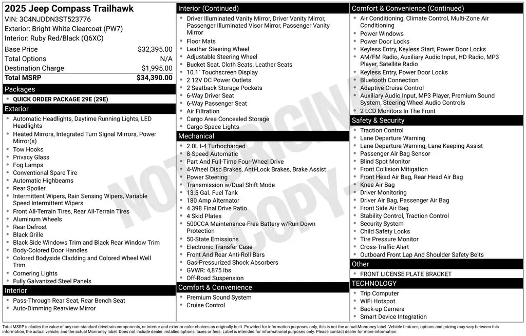 2025 Jeep Compass - $21,778