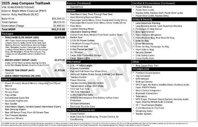 2025 Jeep Compass - $26,729