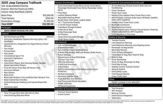 2025 Jeep Compass - $24,984