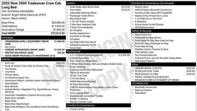 2022 Ram 3500 Tradesman