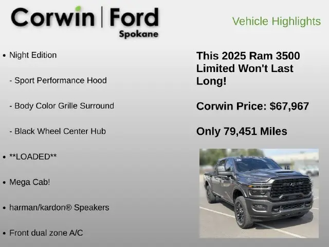 2025 Ram 3500 - $67,967