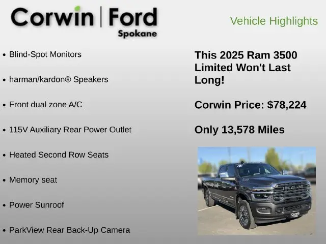 2025 Ram 3500 - $78,224