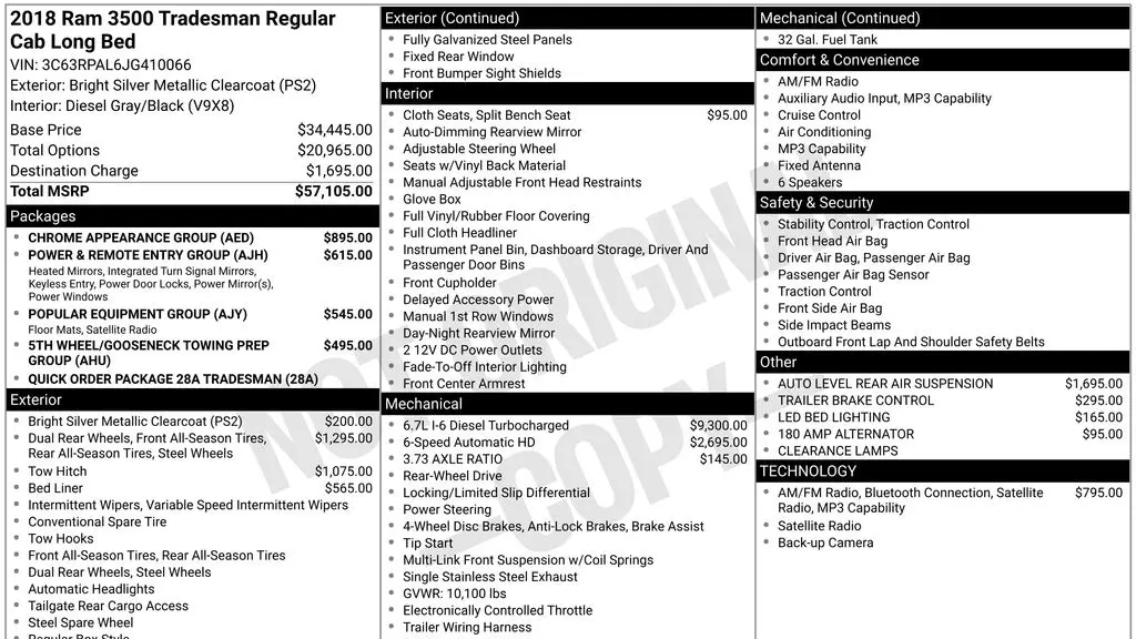 2018 Ram 3500 Tradesman