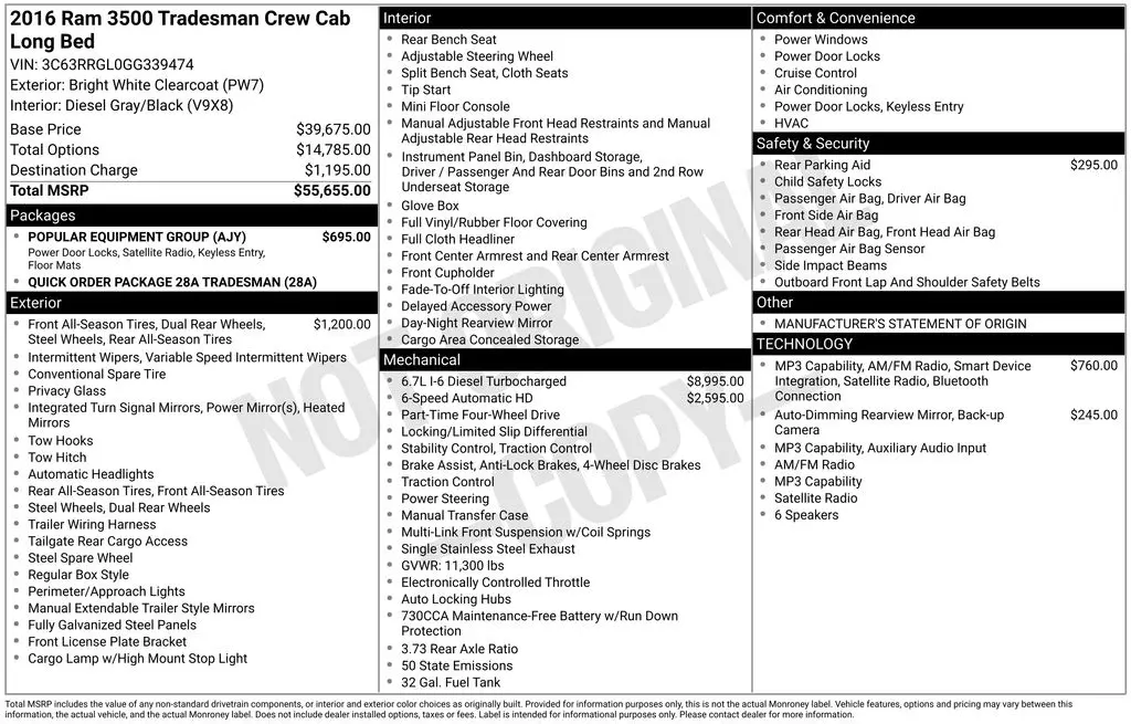 2016 Ram 3500 Tradesman — photo 1 of 5