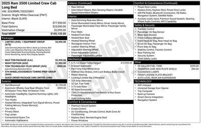 Photo of a 2025 RAM 3500 4X4 Limited 4DR Crew Cab 8 FT. LB DRW Pickup for sale