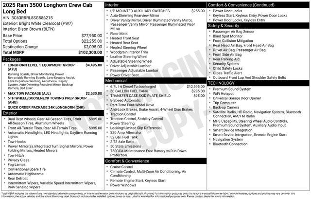 2025 Ram 3500 - $78,998