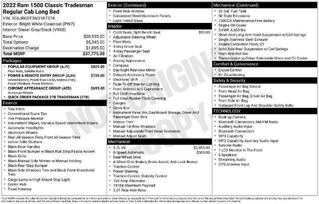 2022 Ram 1500 - $20,948