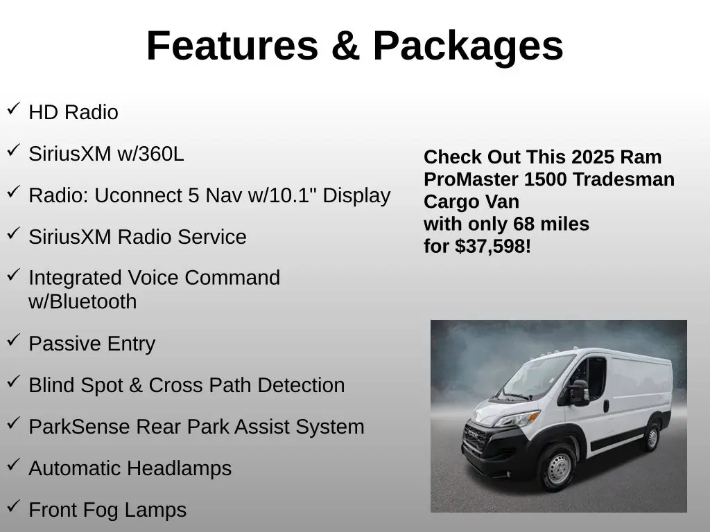 2025 Ram ProMaster 1500 - $37,598