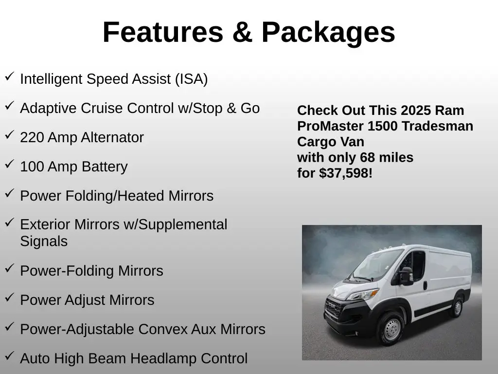2025 Ram ProMaster 1500 - $37,598